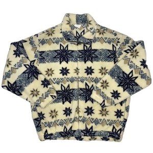 Vintage Verbier Snowflake AOP Fleece Jacket: Size Large